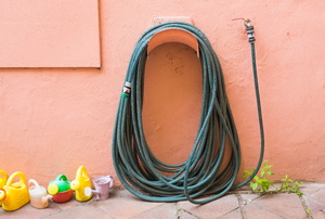 A retractable hose reel.