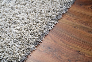 Carpet on wood.