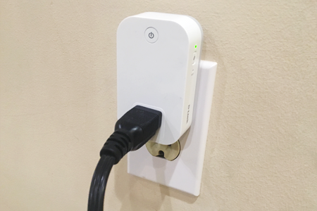 D-Link Smart Plug with cord plugged in