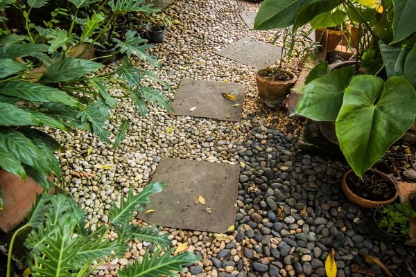 An alternative, and easy to install hardscaping option for a walkway or driveway