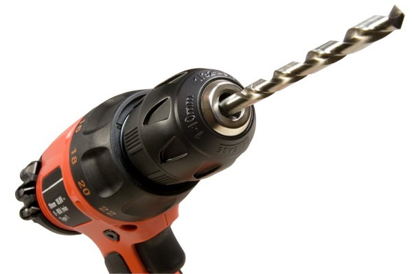 cordless drill and bit