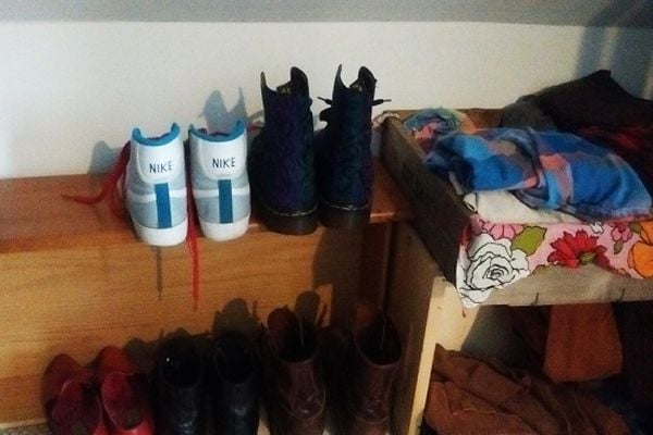 shoes in closet for storage