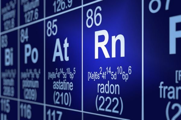 periodic table showing radon