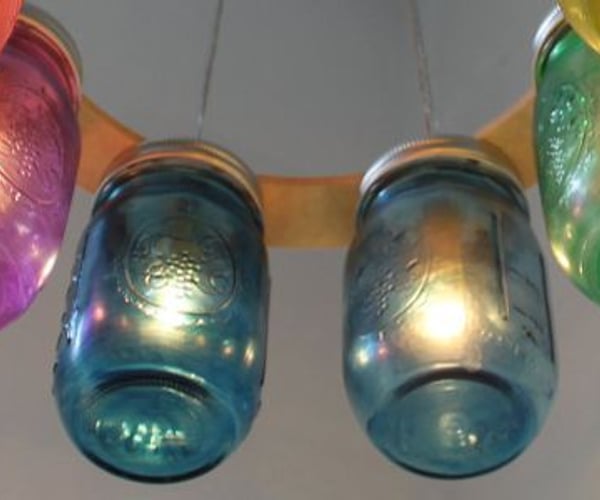 colorful mason jar chandelier