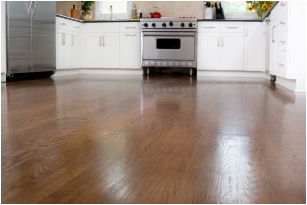 kitchen with wooden flooring