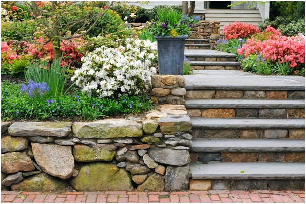 front yard with flower garden