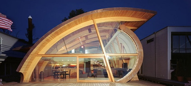house with curved roof