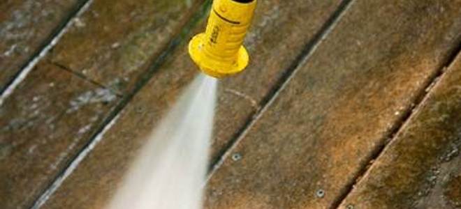 Power washing the deck