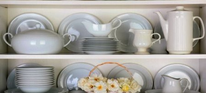 shelves full of china