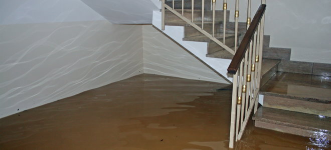 a flooded downstairs