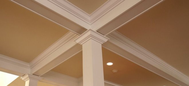 multiple pieces of Crown Molding on a ceiling
