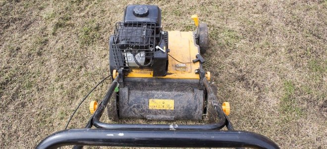 aerator on a lawn