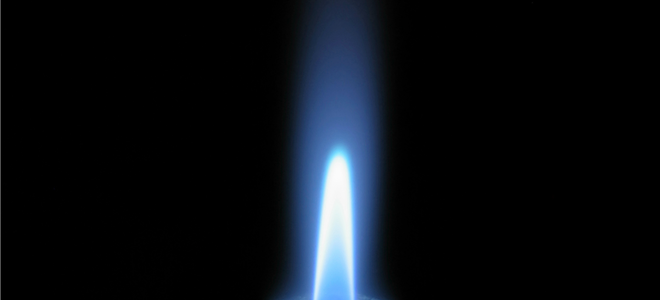 blue flame of a pilot light