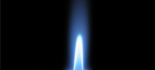 blue pilot light flame