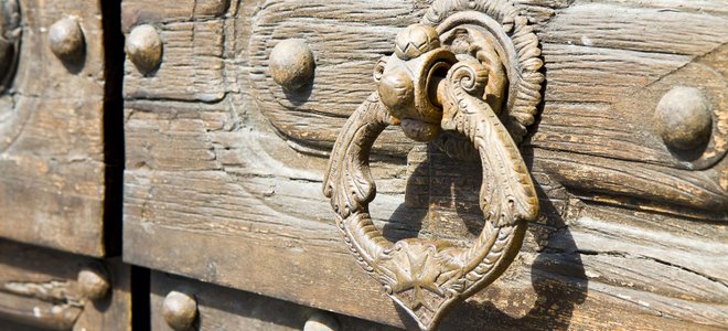 A decorative doorknob.