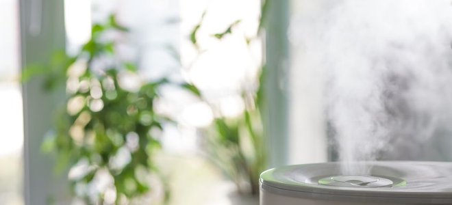 A humidifier in a room.