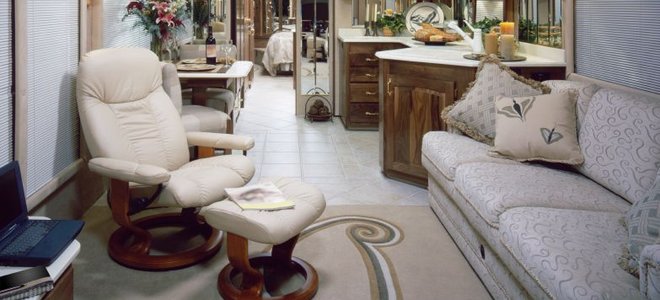 Inside of an upscale motorhome