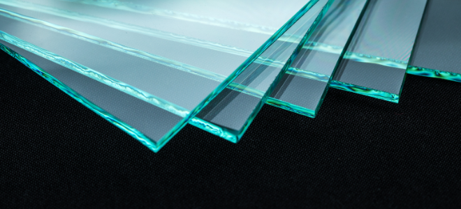 a stack of tempered glass sheets