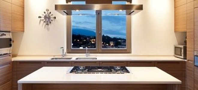 cooktop in a kitchen island