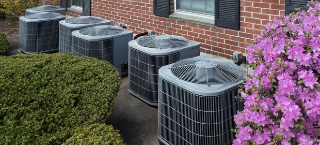 Air conditioning units in a row.