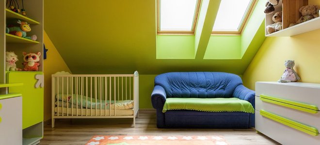 kids room in an attic