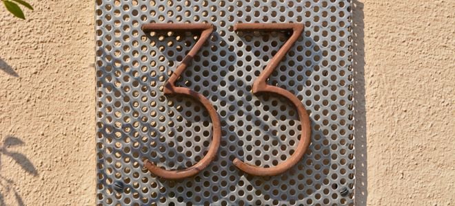 metal house number plaque