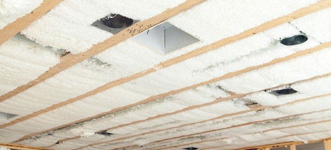 ceiling stuffed with soundproofing material