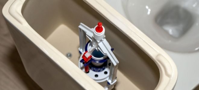 new toilet during replacement installation