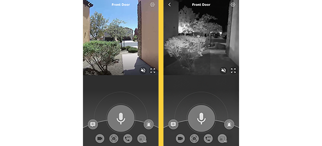 Video doorbell day and night mode comparison