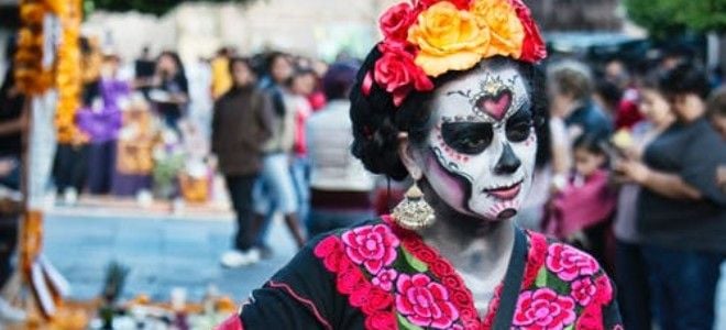 woman in a day of the dead costume