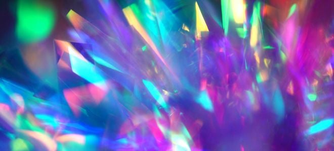 colorful crystals in light