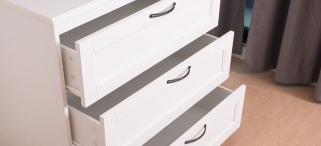 white open drawer on a cabinet