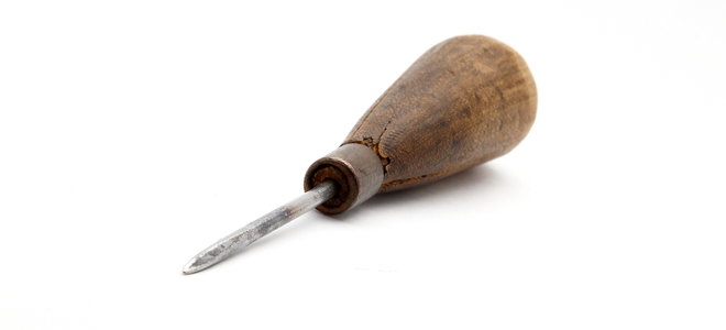 awl with wooden handle