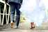 a bride and groom in bare feet