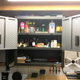 Open wall-mounted garage cabinet