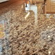 A clean granite kitchen countertop.