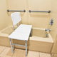 bathtub/shower combo with bath bench aid installed