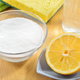 baking soda, lemon, and water for natural cleaning