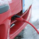 engine block heater cord warming car in the snow