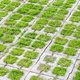 grass paver surface with green growing through
