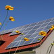 Solar panels on a house.