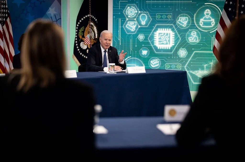 President Joe Biden discusses his new executive order on the regulation of cryptocurrency. 