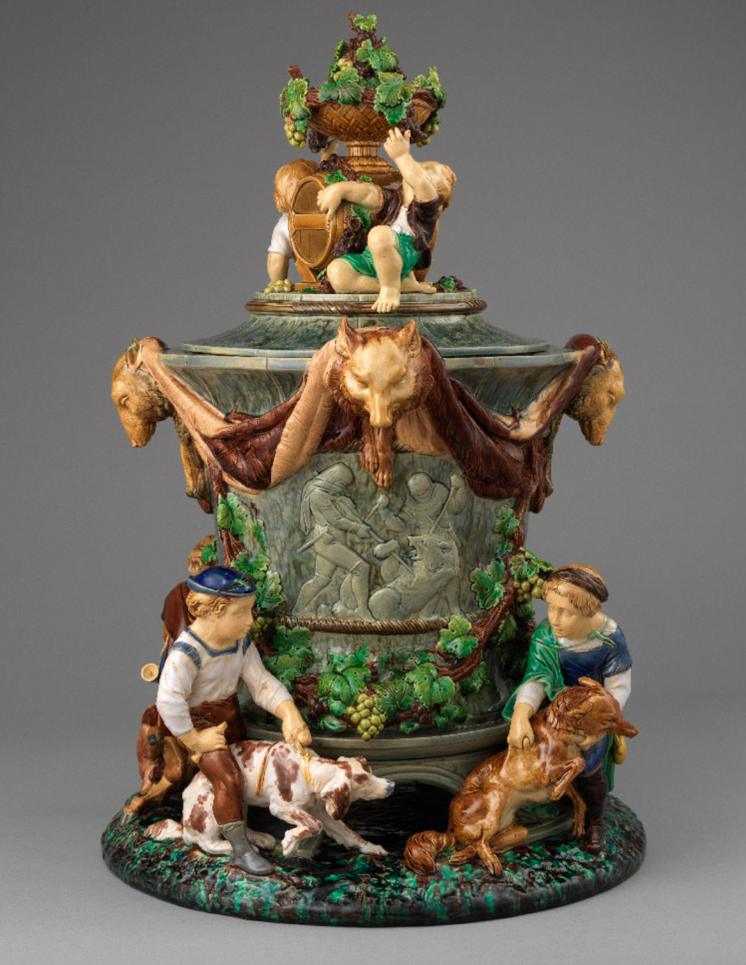 Ornate dog-and-person pottery featured in Dr. Susan Weber's 