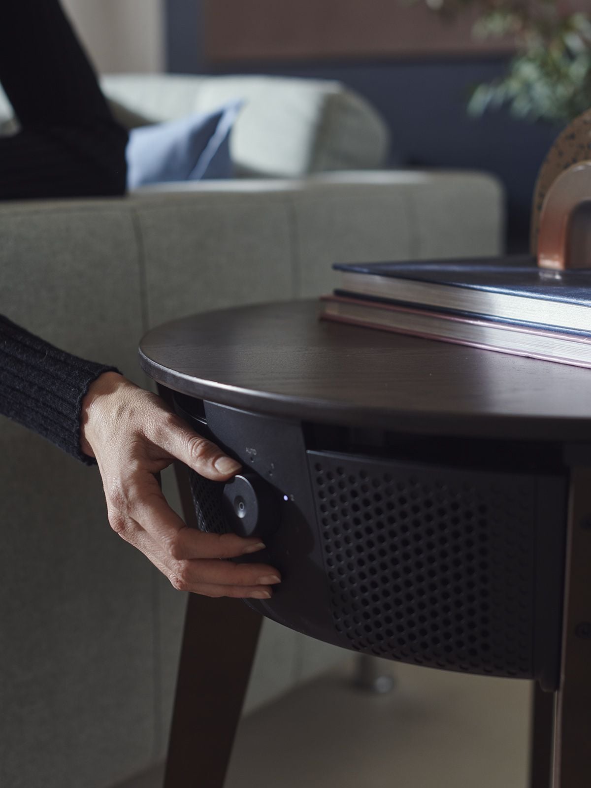 Even without the smart tech features, IKEA's new STRAKVIND air purifying table can be adjusted manually.