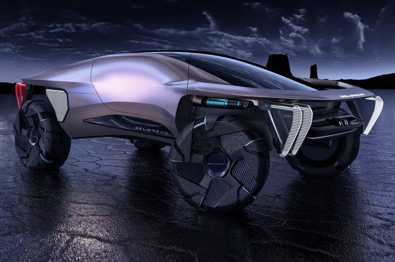 DeLorean's Omega 2040 EV concept is rugged and built to survive anything. 