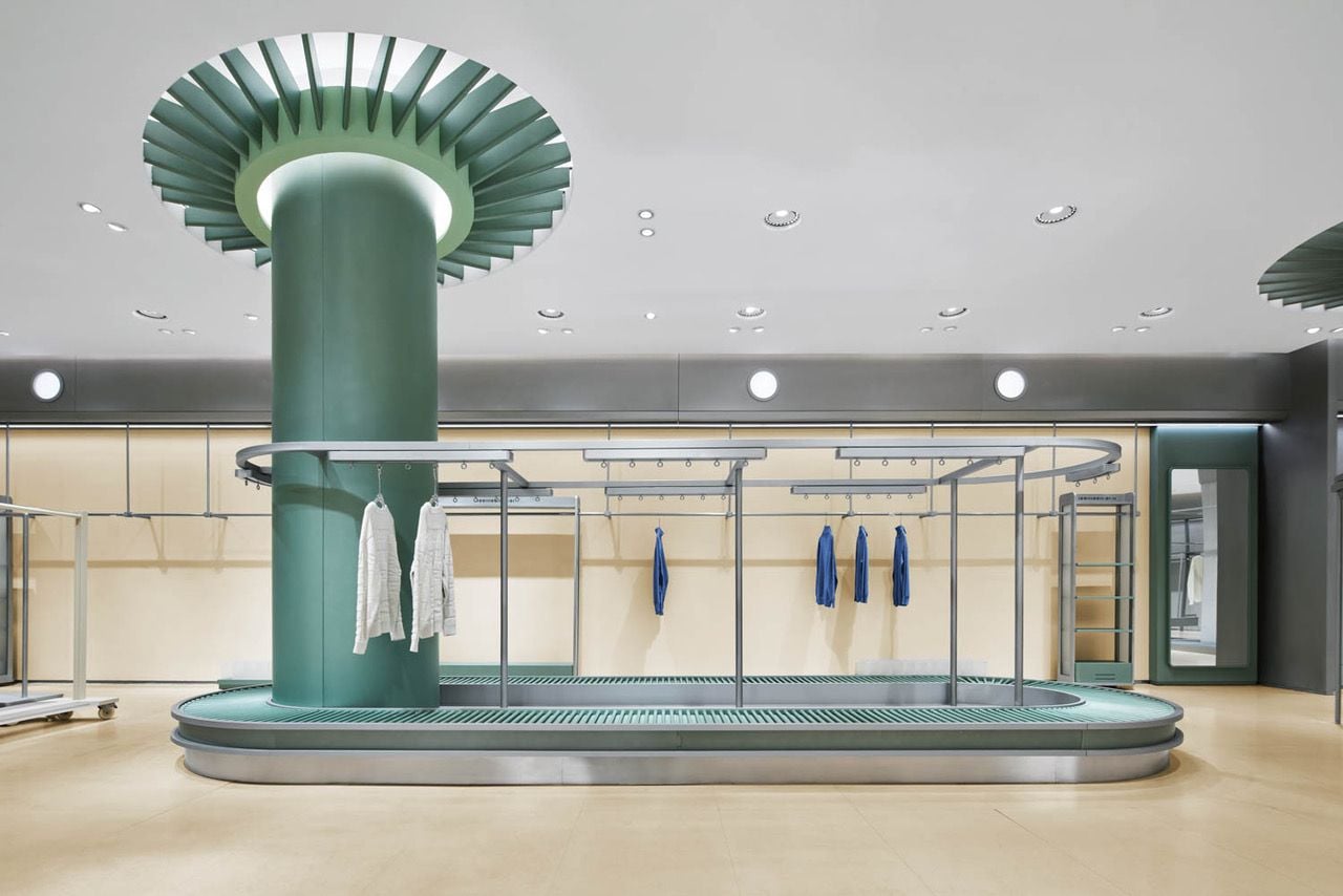 Leaping Creative's retro-futuristic store design for Bosie's flagship store in Shanghai.