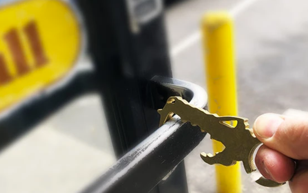The Dino-Phobe hands free door opener brings an element of fun to an otherwise-utilitarian keychain.