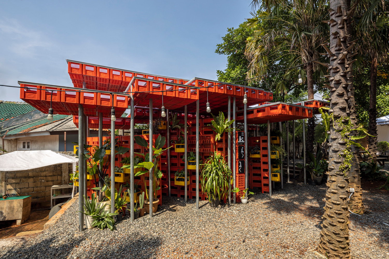 Parisauli Arsitek’s Kotakrat Pavilion is Made Entirely From Crates