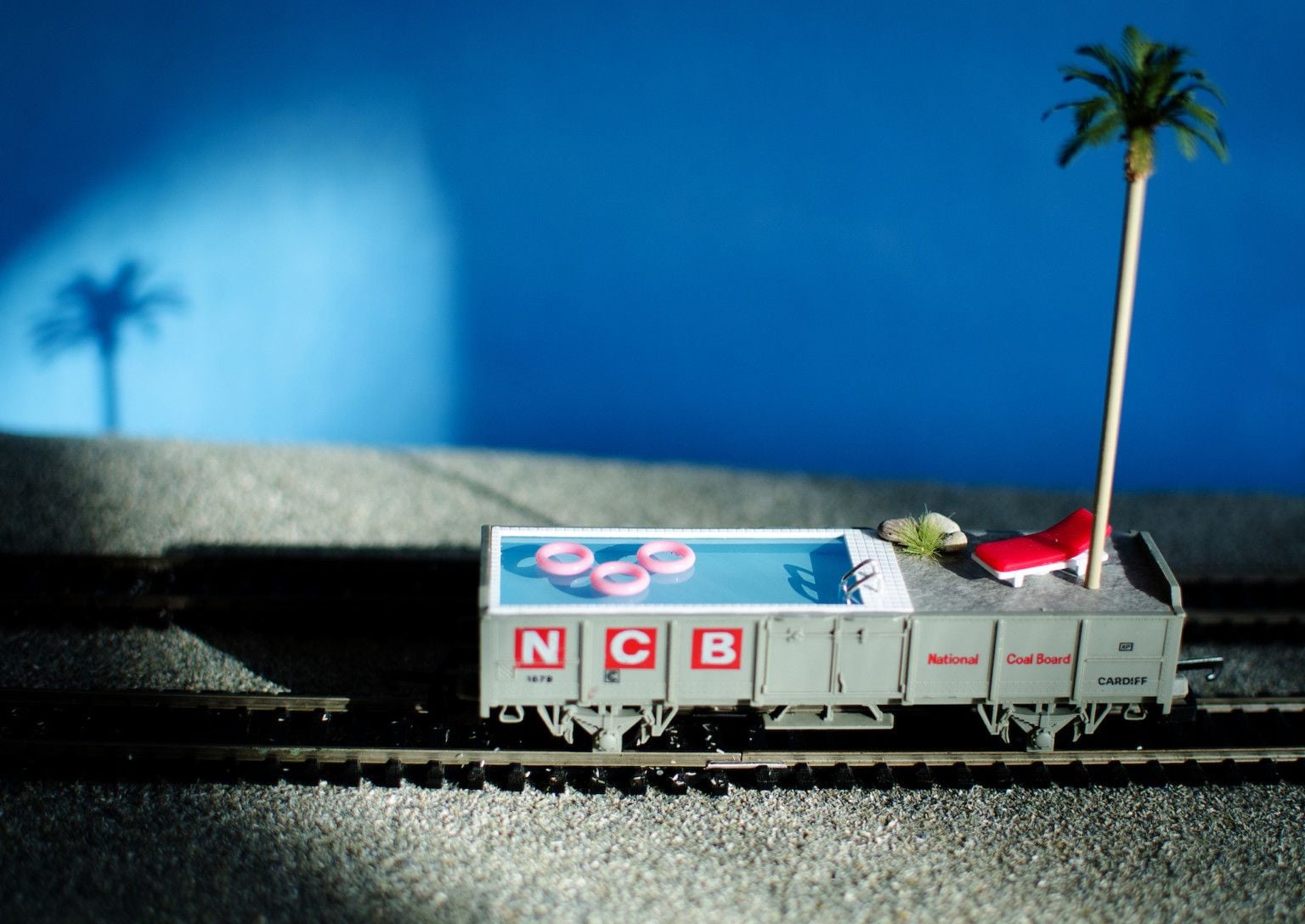 Miniature train car/swimming pool for the 