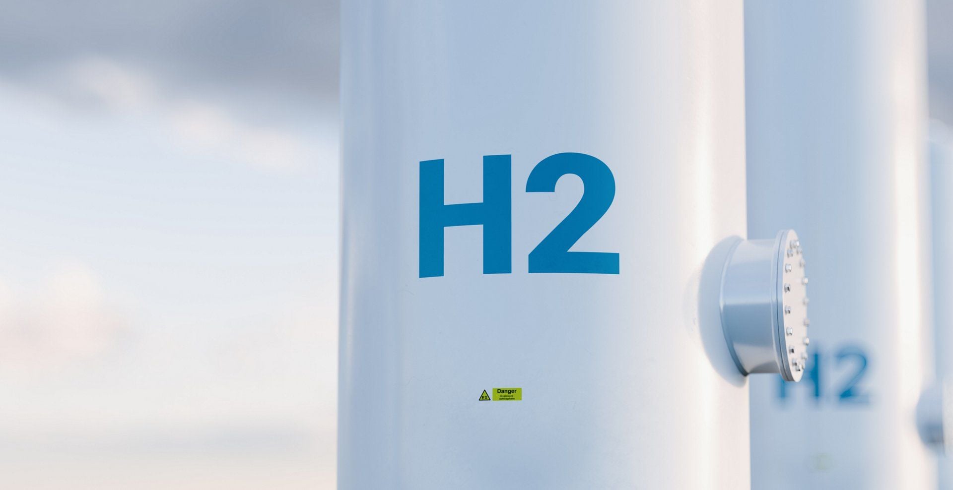 Close-up of the large hydrogen tanks on-board each Airbus ZEROe Concept Plane.
